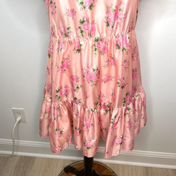 LoveShackFancy x Target Floral Puff Sleeve Cecile Mini Dress In Pink Size 8 - Picture 6 of 16